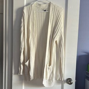 American Eagle Outfitters Women's Ivory Knit Cardigan
